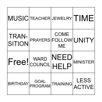 PRIMARY Bingo Card