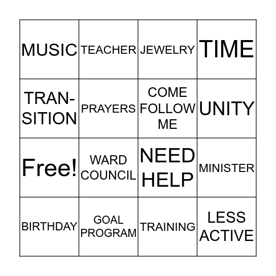 PRIMARY Bingo Card