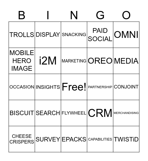 MARKETING BINGO FUN! Bingo Card