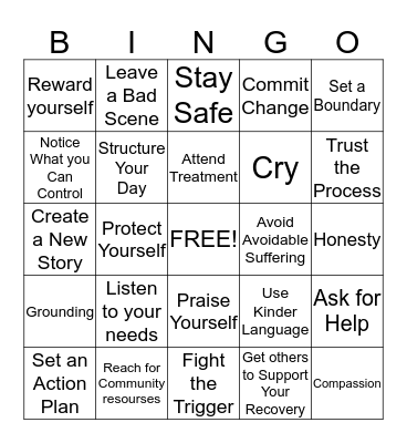 Seeking Safety  Bingo Card