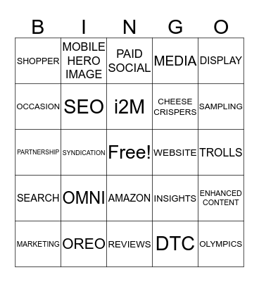 MARKETING BINGO FUN! Bingo Card