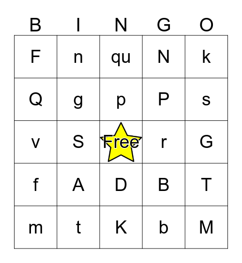 Preston's Alphabet Bingo Card