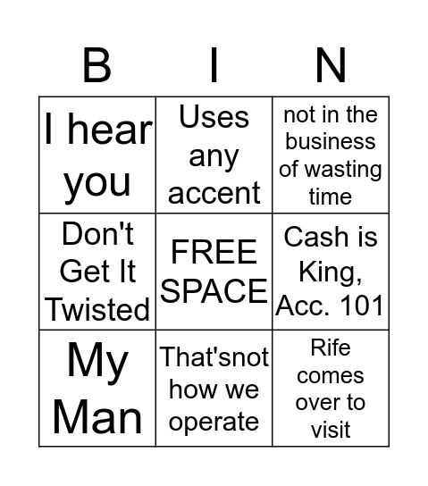 OMAR BINGO Card