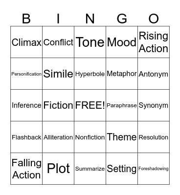 EOG Practice Bingo Card