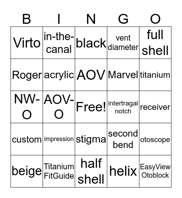 Custom Excellence BINGO Card