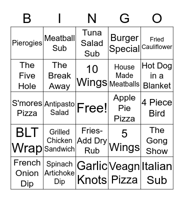 Hail Mary's Bingo Card