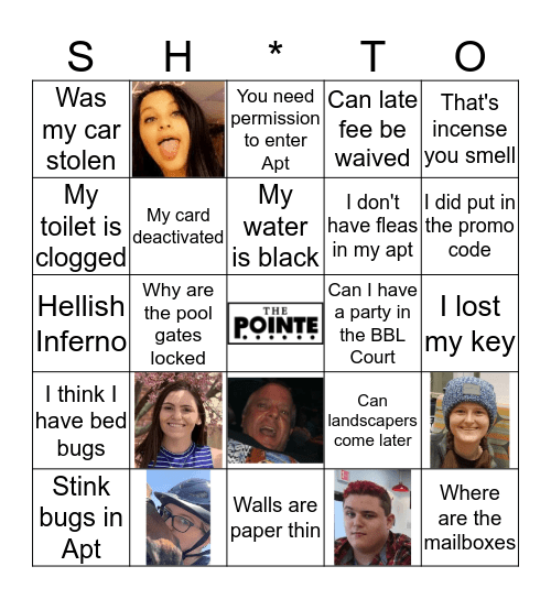 SH** RESIDENTS SAY Bingo Card