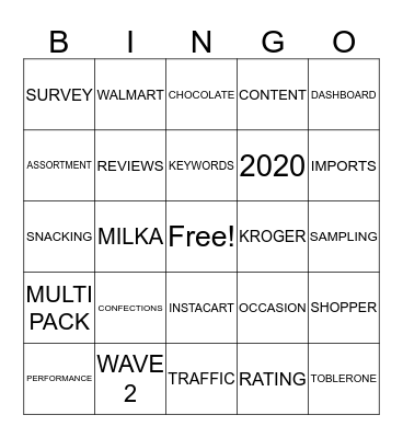 MARKETING BINGO FUN! Bingo Card