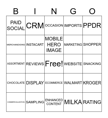 MARKETING BINGO FUN! Bingo Card