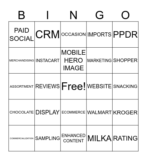 MARKETING BINGO FUN! Bingo Card
