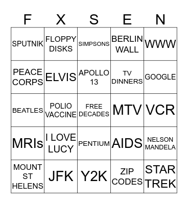 DECADES OF DEDICATION Bingo Card