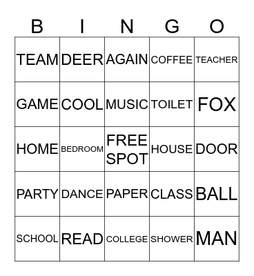 ASL BINGO Card