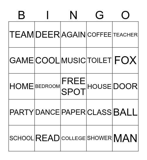 ASL BINGO Card