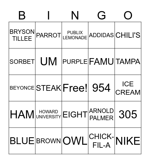 MVP GABBY'S BINGO Card