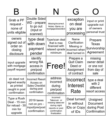 FEBRUARY 2020 BINGO Card