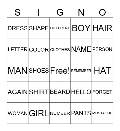 Bingo Card