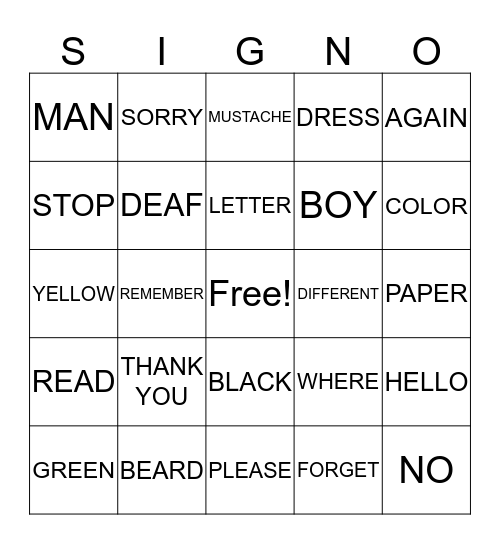 Bingo Card