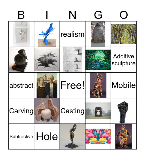 Art Terms Bingo Card