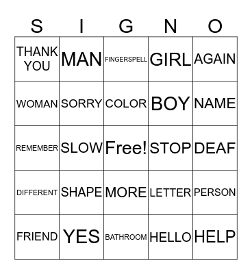 Bingo Card