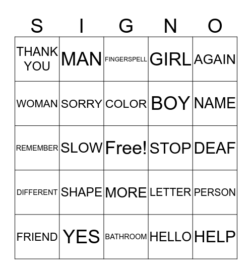 Bingo Card