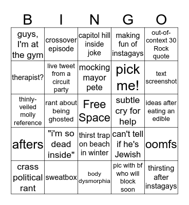 adam beck bingo Card