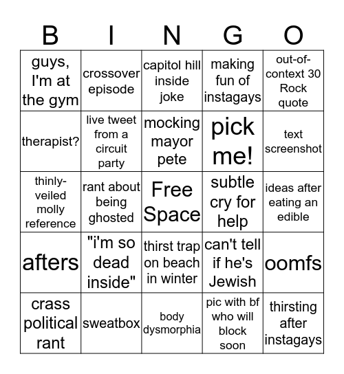 adam beck bingo Card