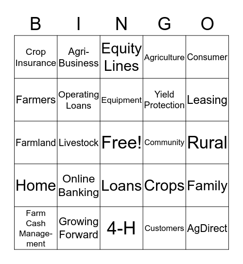 FCMA & Rural 1st Bingo Card