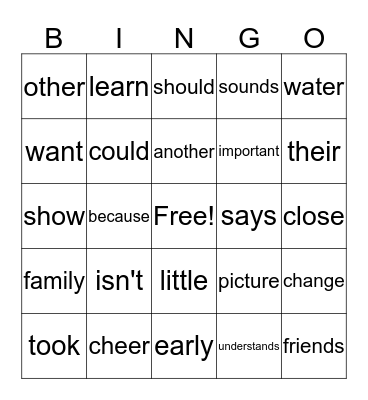 G2MP1 Bingo Card