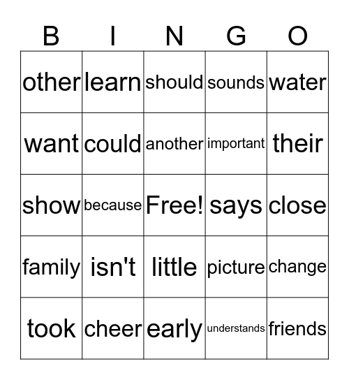 G2MP1 Bingo Card