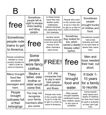 Fact BINGO Card