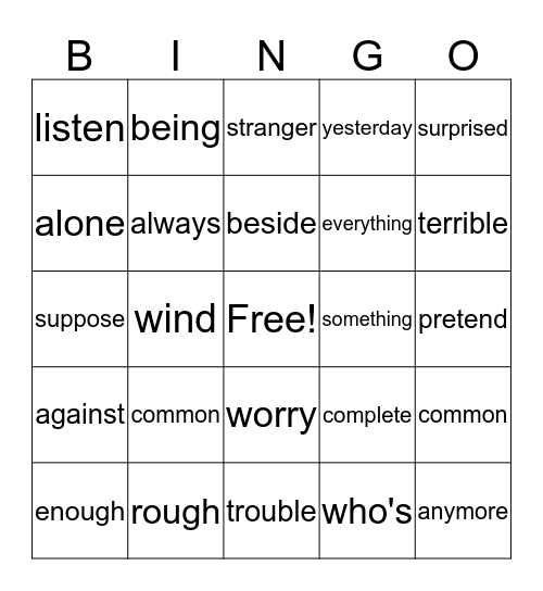 G2MP4 Bingo Card