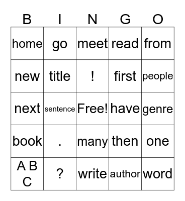 Review Bingo Card