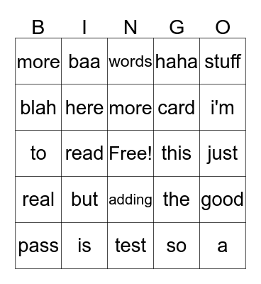 My Bingo Card