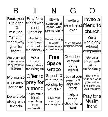 Discipleship Bingo Card