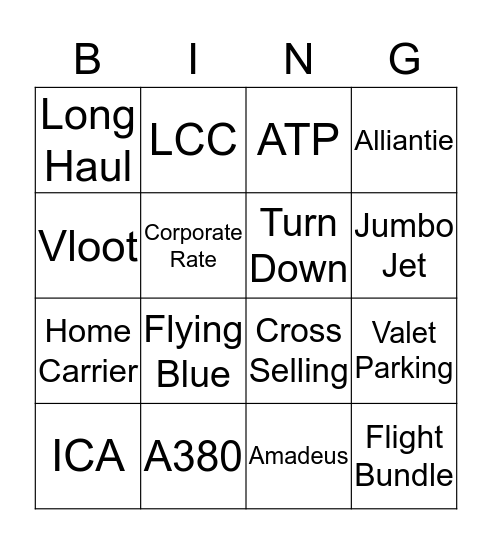 Zakenreizen Bingo Card