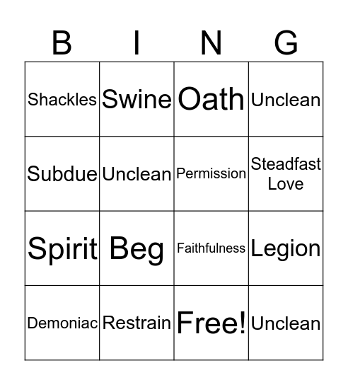 January 26 Readings Bingo Card