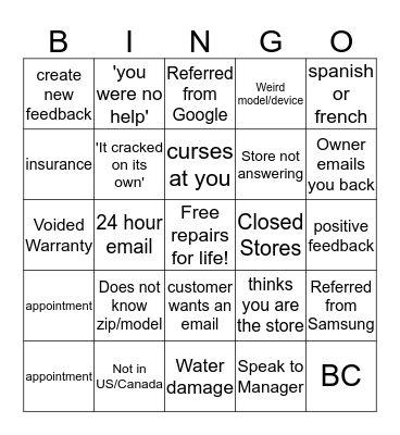 uBreakiFix CS Reso Bingo Card