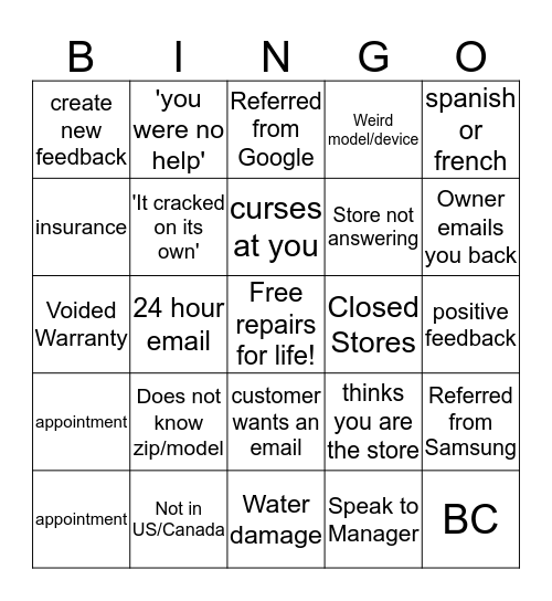 uBreakiFix CS Reso Bingo Card