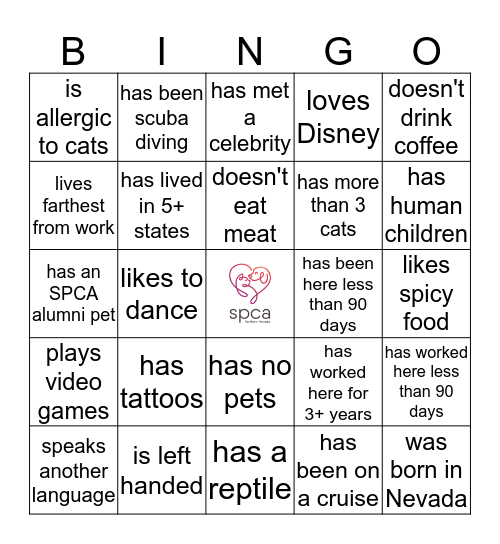Find a coworker that... Bingo Card