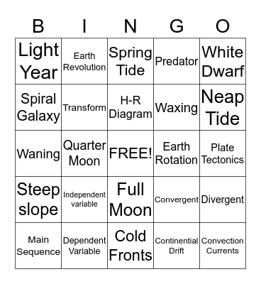Derek  Bingo Card