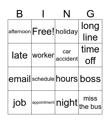Time and Work  Bingo Card