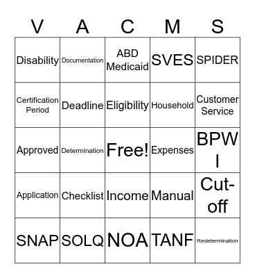 EMAIL BINGO Card