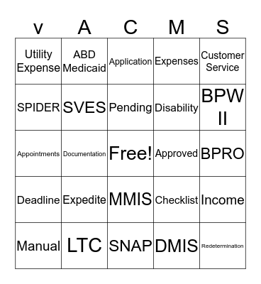 EMAIL BINGO Card