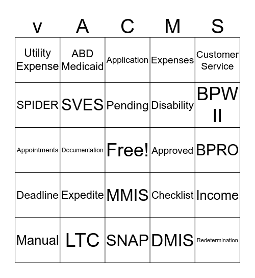 EMAIL BINGO Card