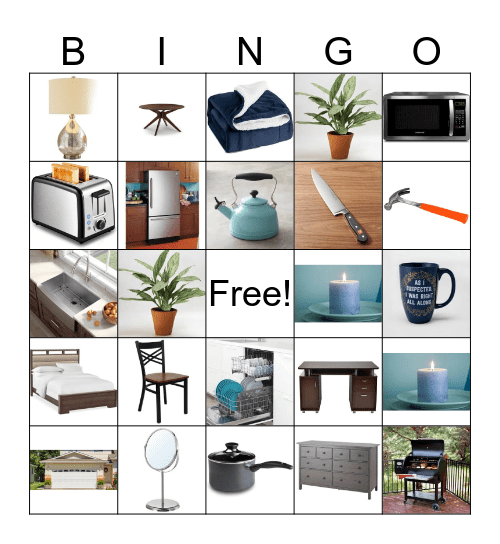 Household Items  Bingo Card