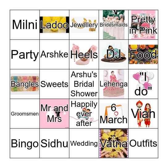 BalleBalleArshke Bridal Bingo Card