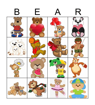 Teddy Bears Picnic Bingo Card