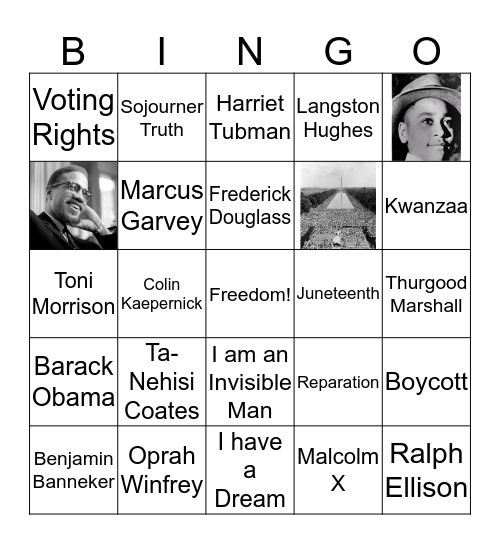 Test 1 Bingo Card