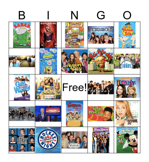 TV Shows Bingo Card