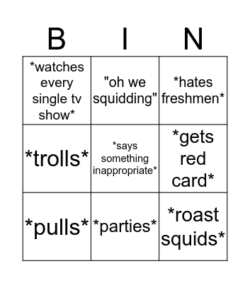 kehvin the sea cucumber  Bingo Card